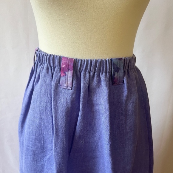 HABITAT 100% LINEN SKIRT TOP SET S/M FLORAL LAGENLOOK BREATHABLE BOHEMIAN PURPLE - Picture 10 of 11